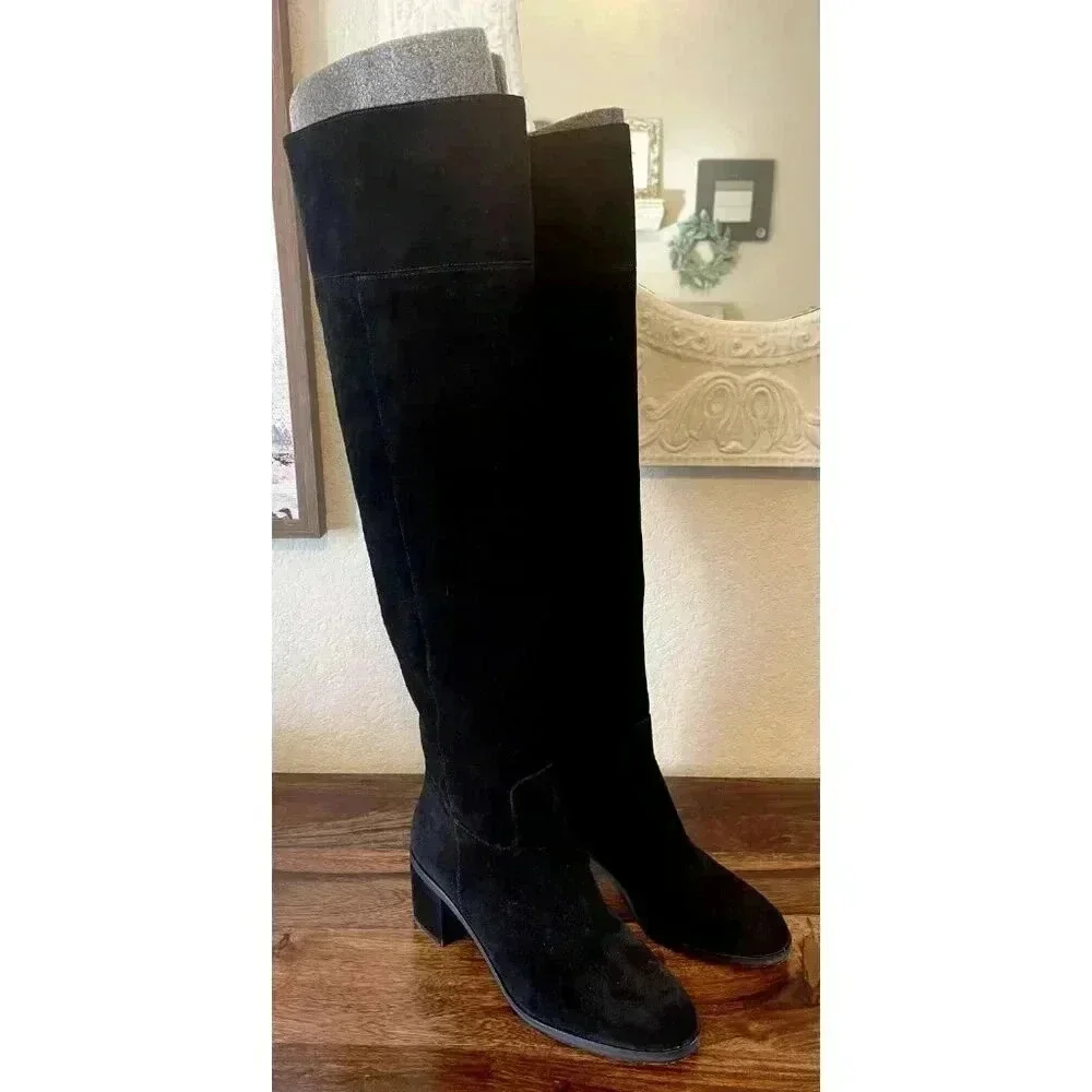 NIB MICHAEL KORS Women's Black Paulette Over-The-Knee Suede Boot Size 8